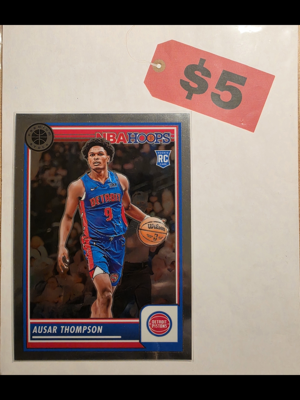 2023-2024 Panini NBA Hoops Premium Stock 5x7 Ausar Thompson Card # 6 RC